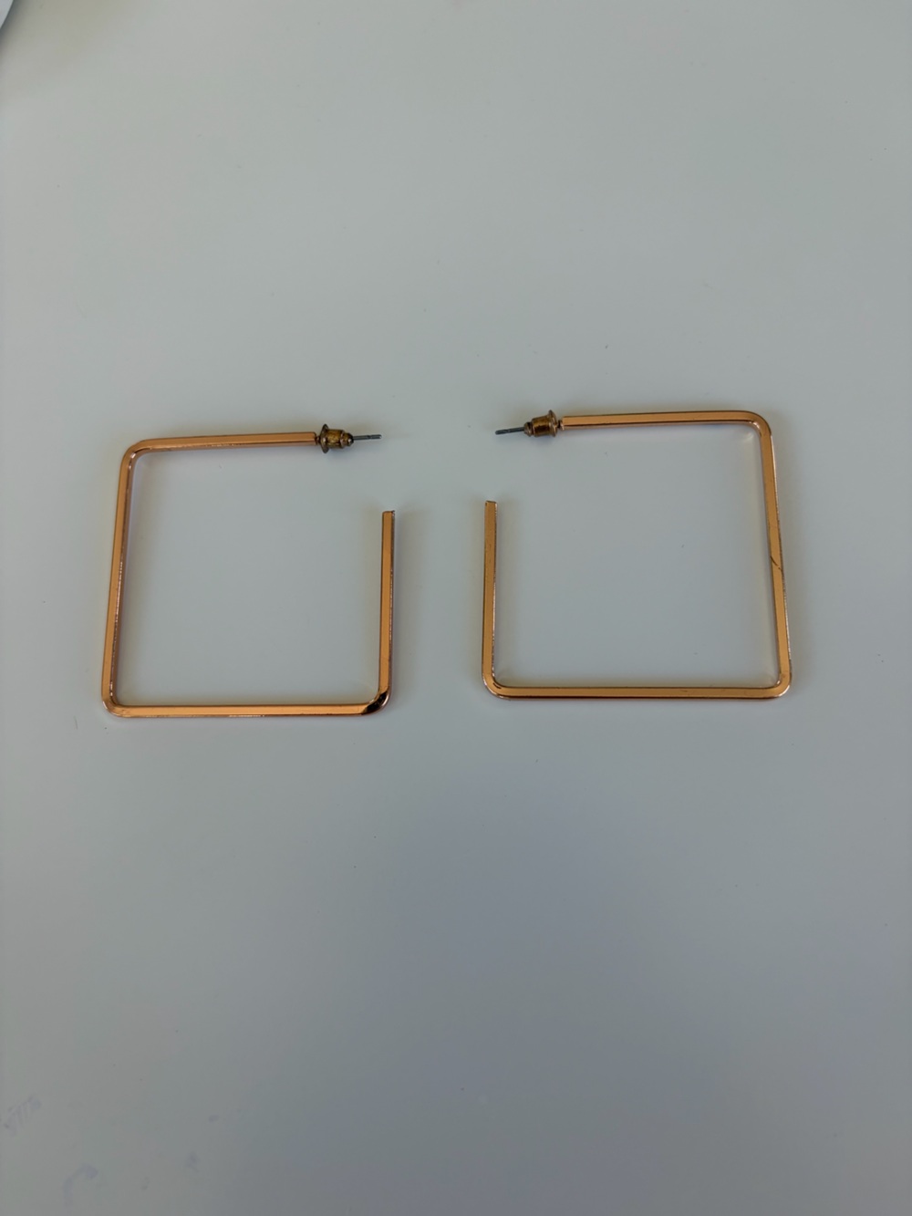 Square Gold Tone Hoops - Picture 3 of 7